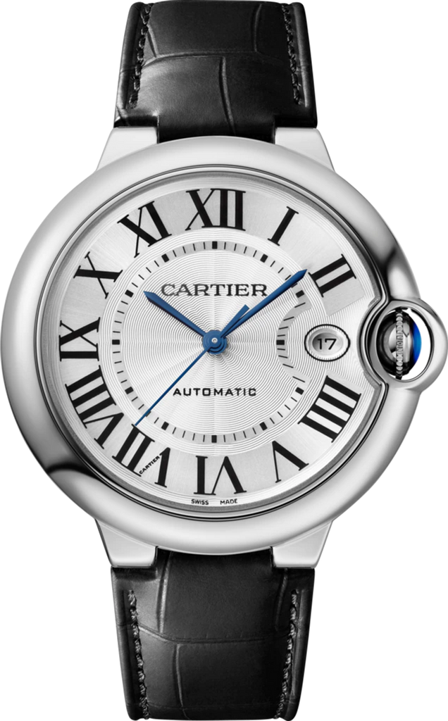 Cartier Ballon Bleu De Cartier Silver Dial Black Leather Strap Watch for Women - WSBB0028 Buy Now By Cartier