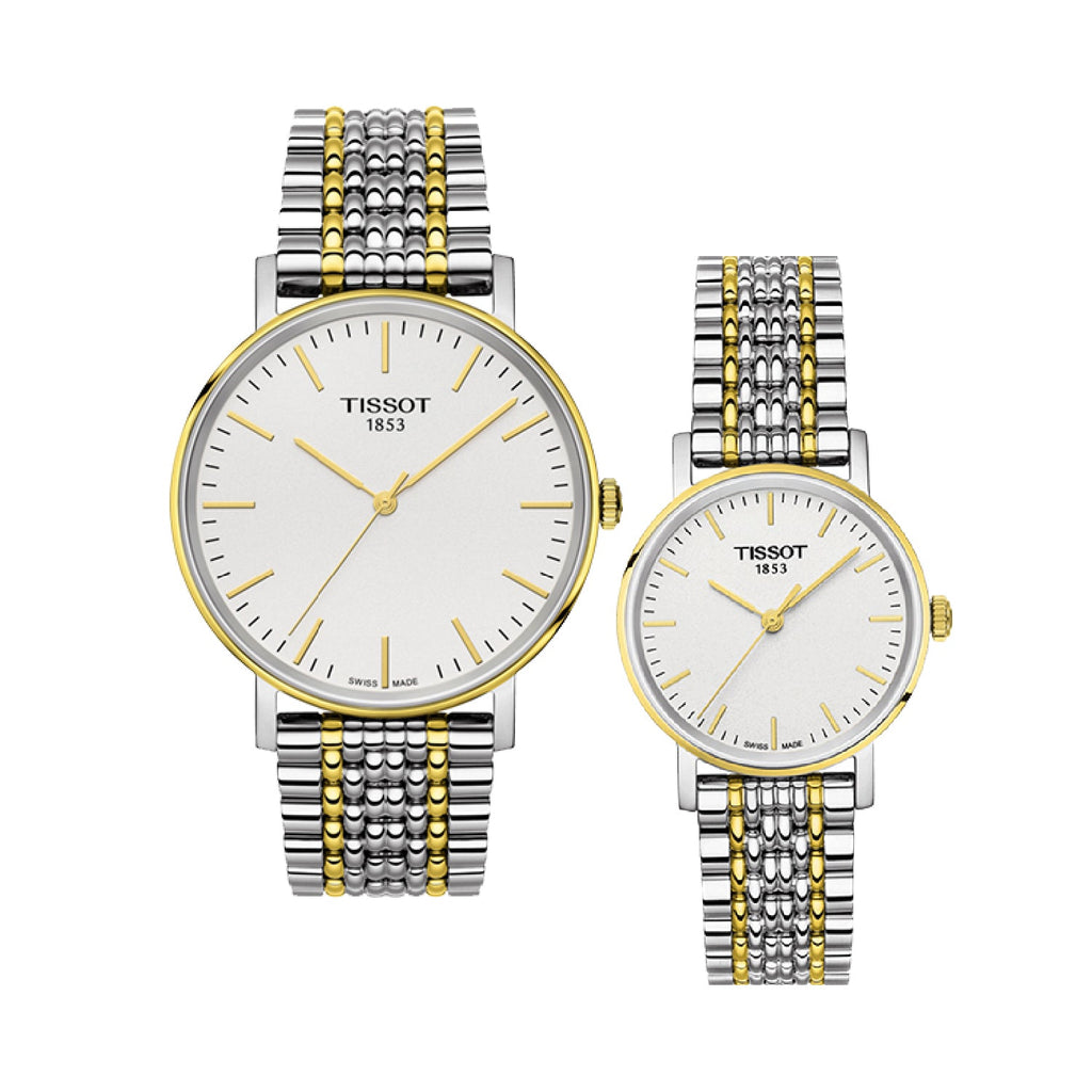 Tissot Everytime Medium White Dial Two Tone Mesh Bracelet Watch For Men - T109.410.22.031.00 Buy Now By Tissot