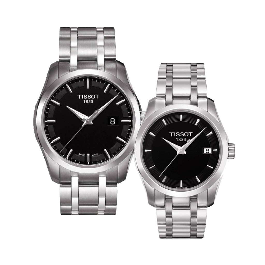 Tissot T Trend Couturier Chronograph Black Dial Silver Steel Strap Watch For Men - T035.410.11.051.00 Buy Now By Tissot