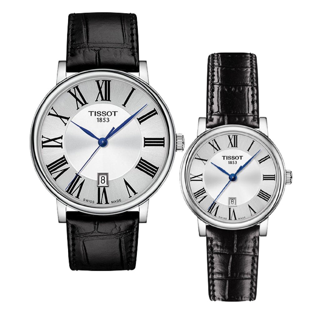 Tissot Carson Premium Lady Silver Dial Black Leather Strap Watch For Women - T122.210.16.033.00 Buy Now By Tissot