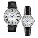 Tissot Carson Premium Lady Silver Dial Black Leather Strap Watch For Women - T122.210.16.033.00 Buy Now By Tissot