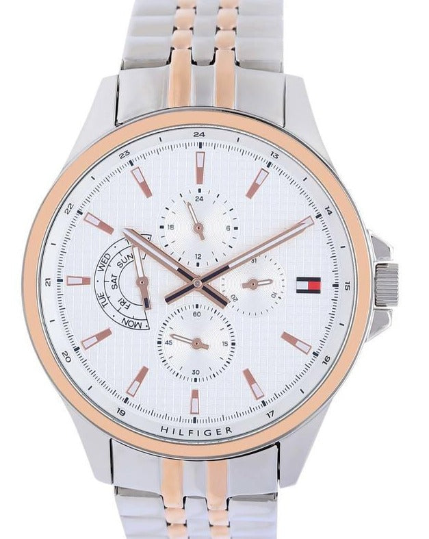 Tommy Hilfiger Shawn Quartz White Dial Two Tone Steel Strap Watch for Men - 1791617 Buy Now By Tommy Hilfiger