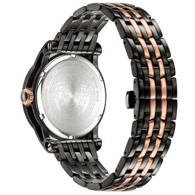 Versace Palazzo Empire Black Dial Two Tone Steel Strap Watch for Men - VERD00618 Buy Now By Versace