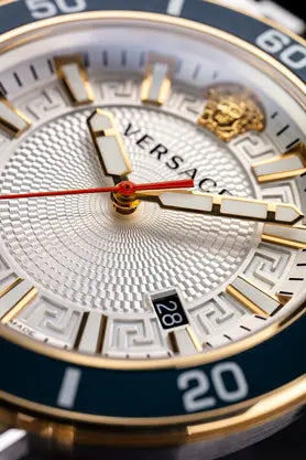 Versace Greca Sport Quartz White Dial Two Tone Steel Strap Watch For Men - VEZ300521 Buy Now By Versace
