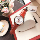 Tissot Couturier Lady Silver Dial Red Leather Strap Watch for Women - T035.210.16.031.01 Buy Now By Tissot