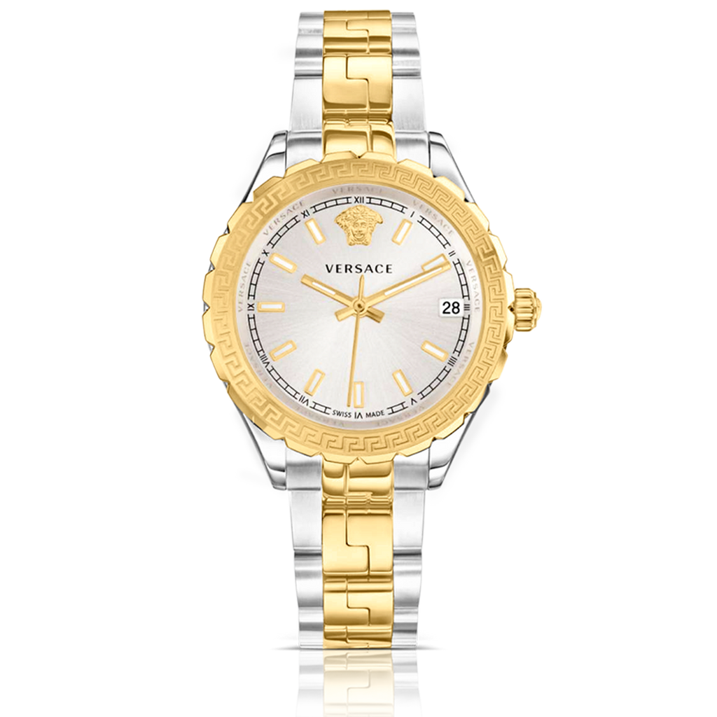 Versace Hellenyium Silver Dial Two Tone Steel Strap Watch for Women - V12030015 Buy Now By Versace