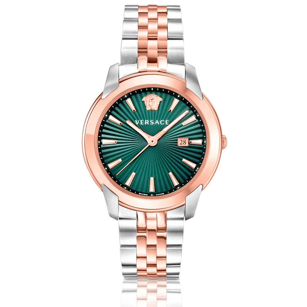 Versace V-Urban Green Dial Two Tone Steel Strap Watch for Men - VELQ00619 Buy Now By Versace