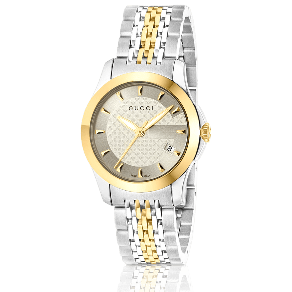 Gucci G Timeless Silver Dial Two Tone Steel Strap Watch For Women - YA126511 Buy Now By Gucci