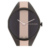 Calvin Klein Rebel Cream Black Dial Cream Leather Strap Watch for Women - K8P237X1 Buy Now By Calvin Klein