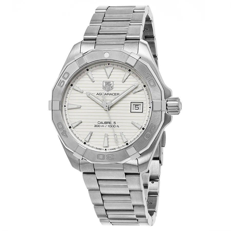 Tag Heuer Aquaracer Automatic White Dial Silver Steel Strap Watch for Men - WAY2111.BA0928 Buy Now By Tag Heuer