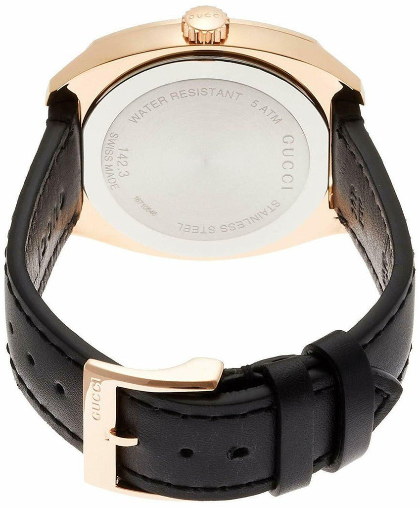 Gucci GG2570 Quartz Black Dial Black Leather Strap Watch For Men - YA142309 Buy Now By Gucci