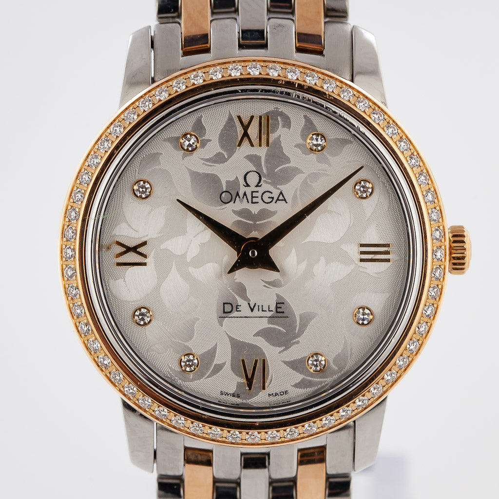 Omega De Ville Prestige Quartz Diamonds Silver Dial Two Tone Steel Strap Watch for Women - 424.25.27.60.52.001 Buy Now By Omega