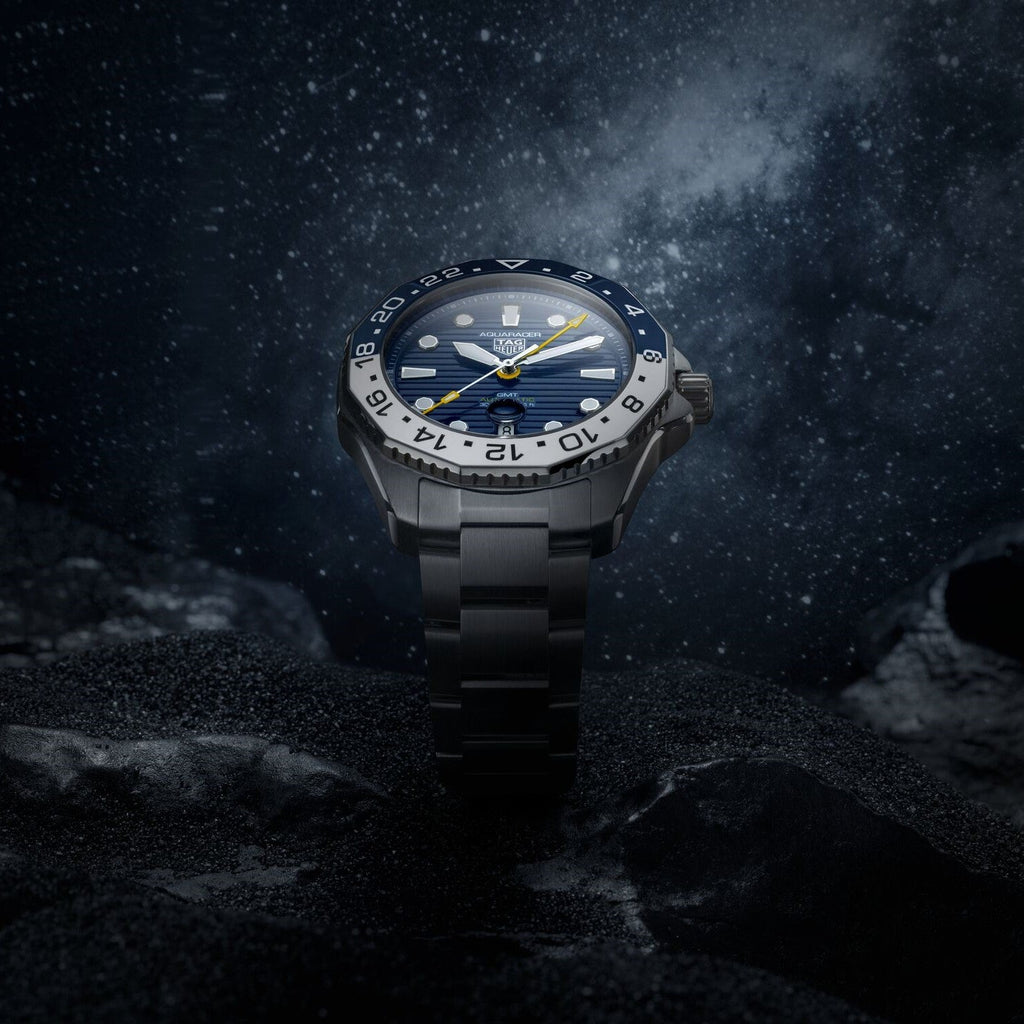 Tag Heuer Aquaracer Professional 300 GMT Automatic Blue Dial Silver Steel Strap Watch for Men - WBP2010.BA0632 Buy Now By Tag Heuer