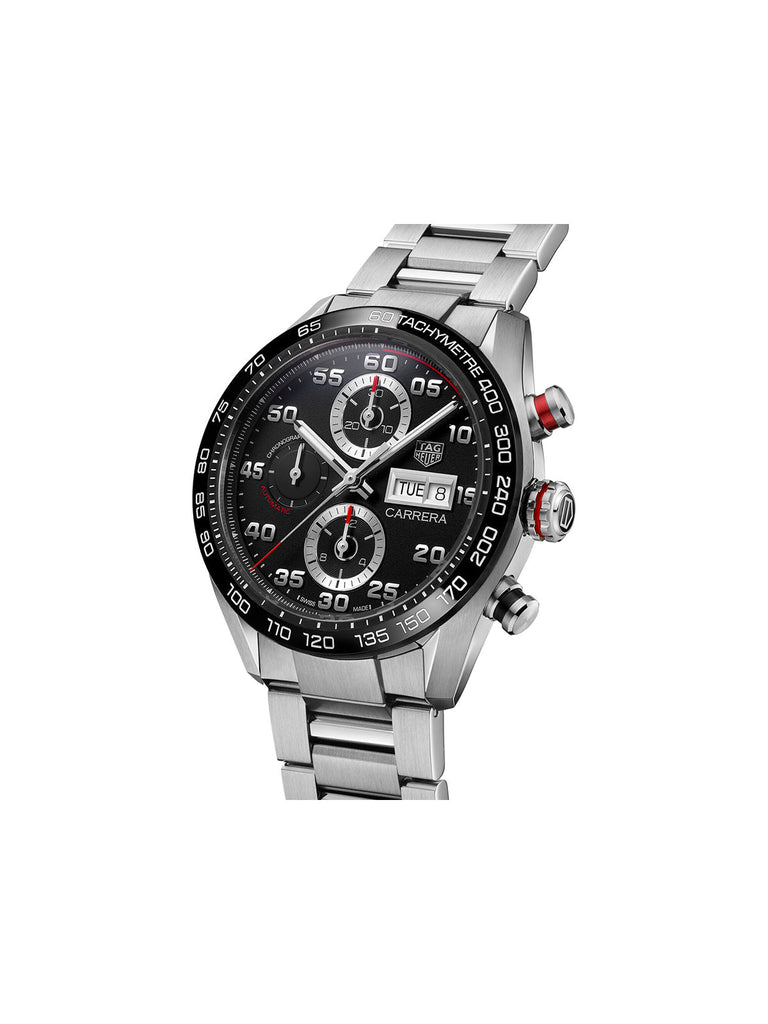 Tag Heuer Carrera Chronograph Black Dial Silver Steel Strap Watch for Men - CBN2A1AA.BA0643 Buy Now By Tag Heuer