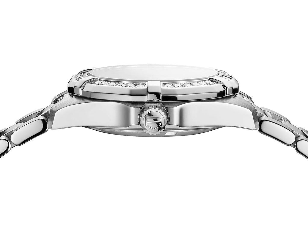 Tag Heuer Aquaracer Diamonds White Mother of Pearl Dial Silver Steel Strap Watch for Women - WBD1315.BA0740 Buy Now By Tag Heuer