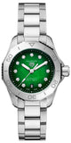 Tag Heuer Aquaracer Professional 200 Automatic Diamond Green Dial Silver Steel Strap Watch for Women - WBP2415.BA0622 Buy Now By Tag Heuer