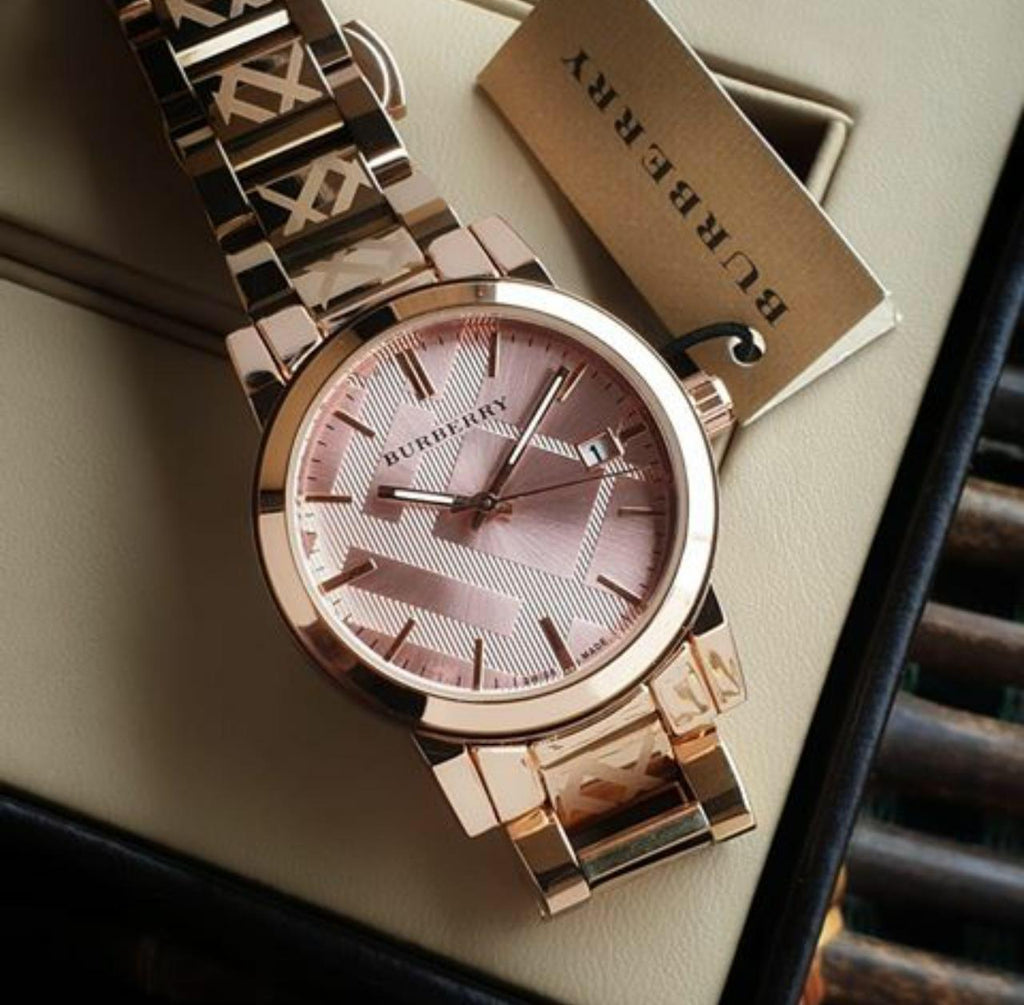 Burberry The City Rose Gold Dial Rose Gold Steel Strap Watch for Women - BU9146 Buy Now By Burberry