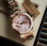 Burberry The City Rose Gold Dial Rose Gold Steel Strap Watch for Women - BU9146 Buy Now By Burberry