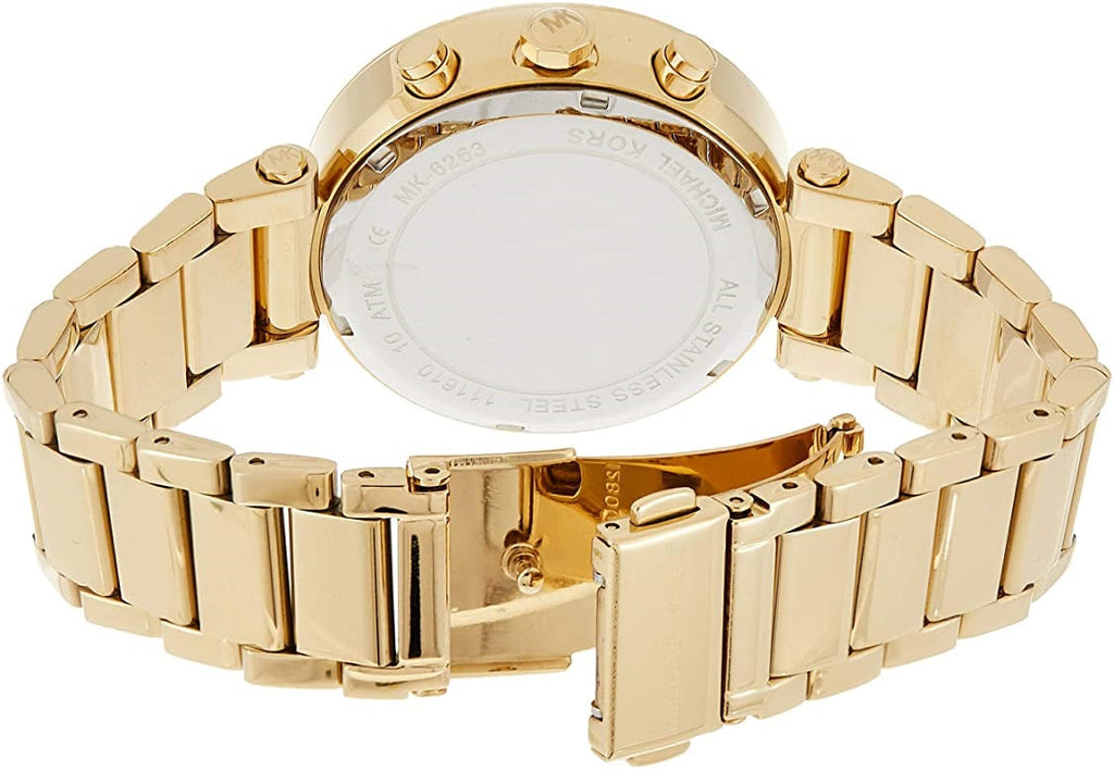 Michael Kors Layton Pave Blue Dial Gold Steel Strap Watch for Women - MK6243 Buy Now By Michael Kors