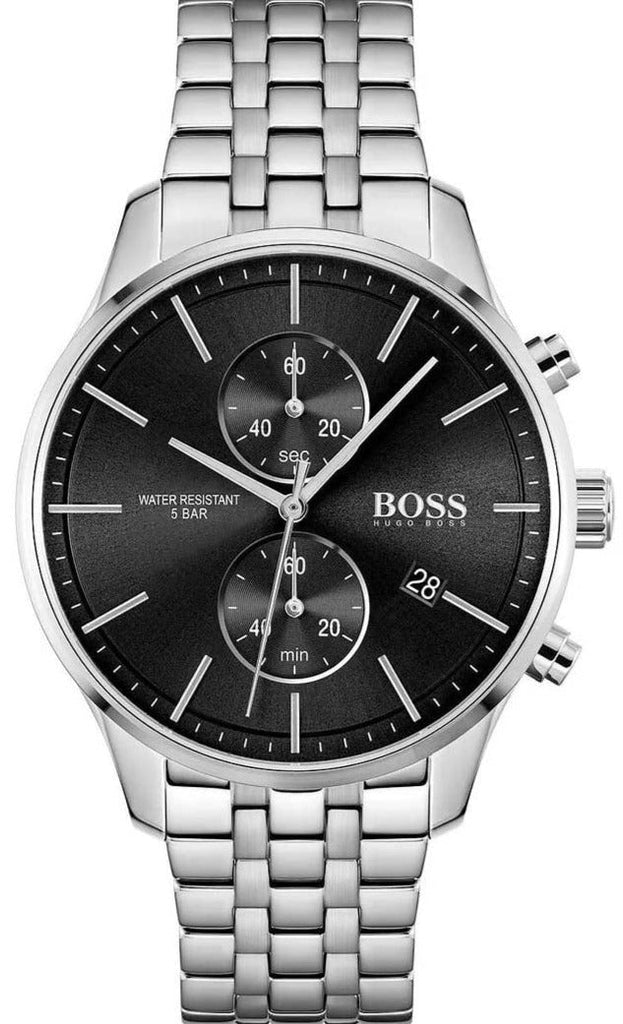 Hugo Boss Associate Black Dial Silver Steel Strap Watch for Men - 1513869 Buy Now By Hugo Boss