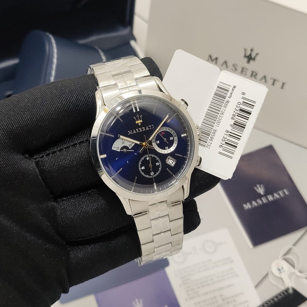 Maserati Ricordo Chronograph Blue Dial Silver Steel Strap Watch For Men - R8873633001 Buy Now By Maserati