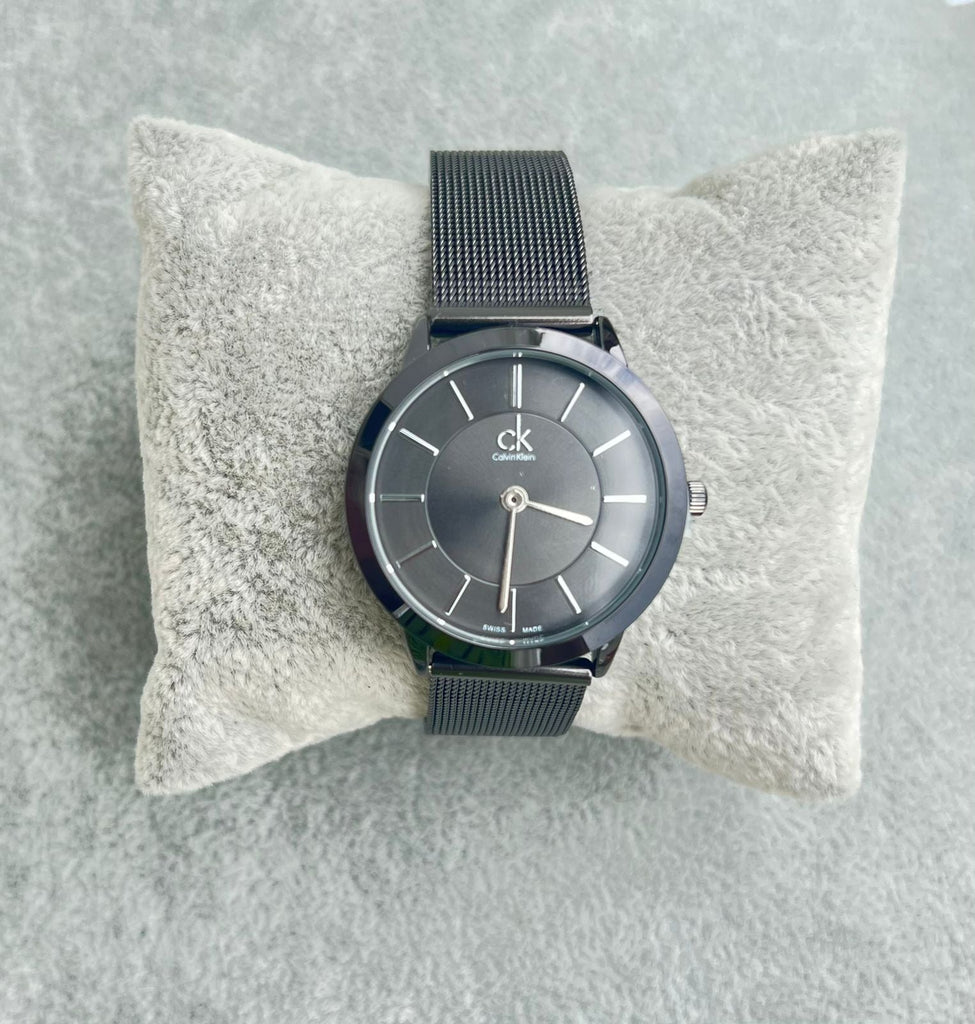 Calvin Klein Minimal Black Dial Black Mesh Bracelet Watch for Men - K3M214B1 Buy Now By Calvin Klein