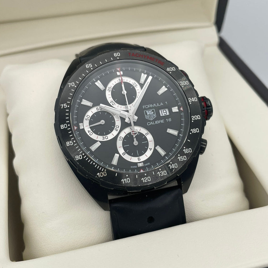 Tag Heuer Formula 1 Automatic Chronograph Black Dial Black Leather Strap Watch for Men - CAZ2011.FT8024 Buy Now By Tag Heuer