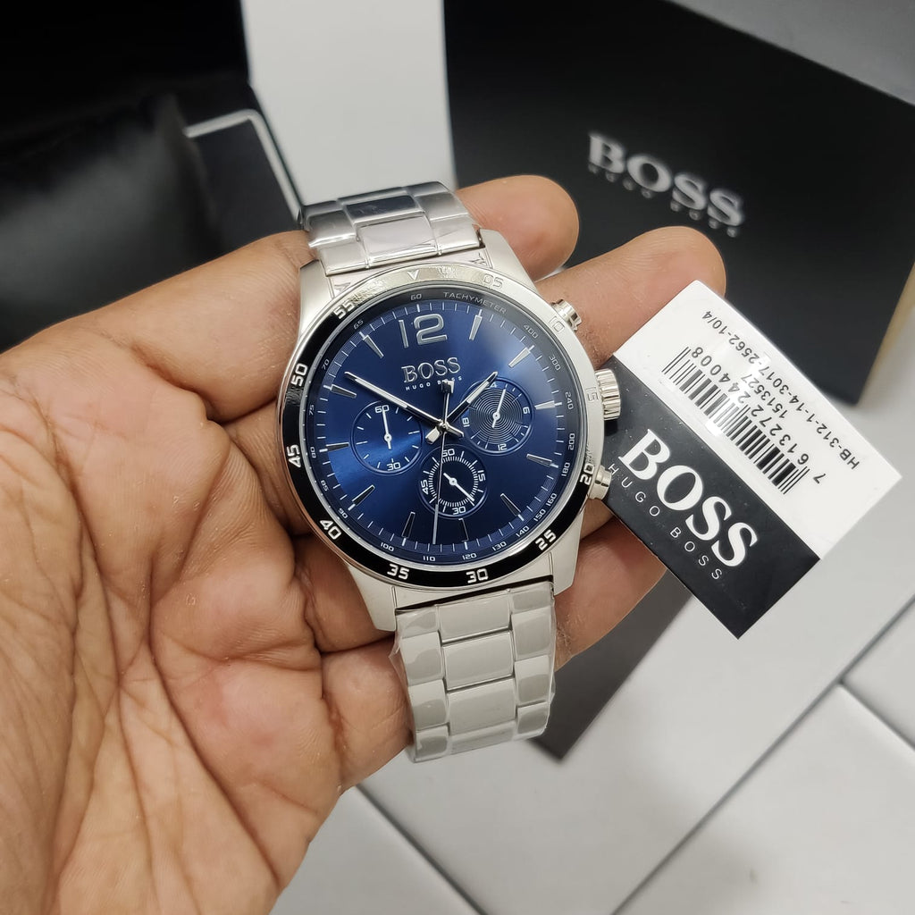Hugo Boss Professional Chronograph Blue Dial Silver Steel Strap Watch for Men - 1513527 Buy Now By Hugo Boss