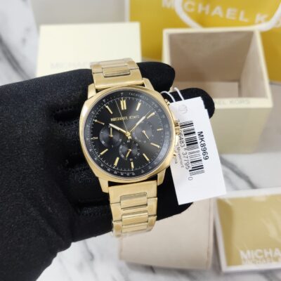Michael Kors Sullivan Quartz Black Dial Gold Steel Strap Watch For Men - MK8969 Buy Now By Michael Kors
