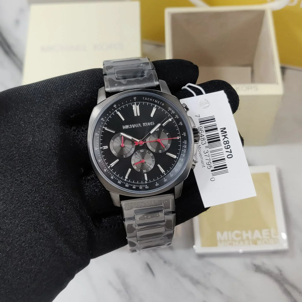 Michael Kors Sullivan Chronograph Black Dial Grey Steel Strap Watch For Men - MK8970 Buy Now By Michael Kors
