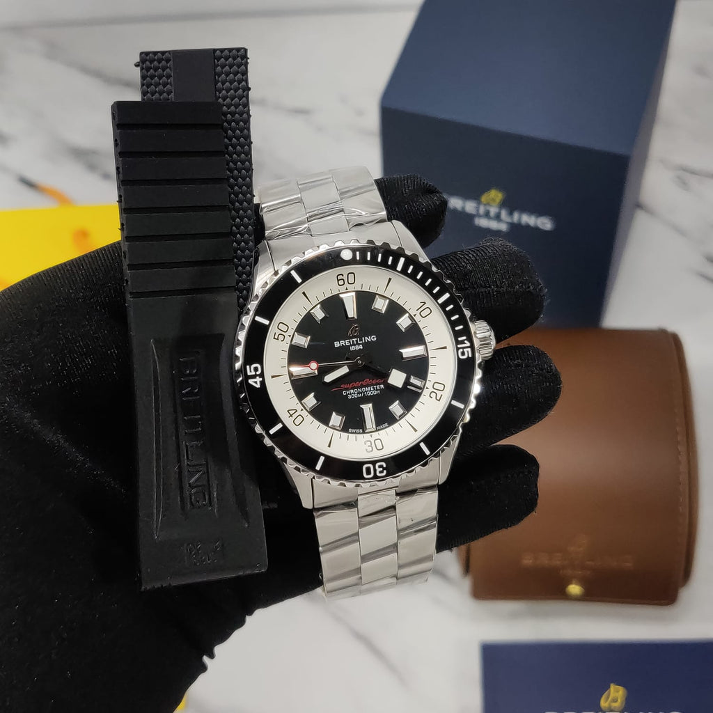 Breitling Superocean Automatic 44mm Black Dial Silver Steel Strap Watch for for Men - A17376211B1A1 Buy Now By Breitling