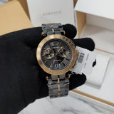 Versace Aion Chronograph Black Dial Grey Steel Strap Watch for Men - VBR050017 Buy Now By Versace
