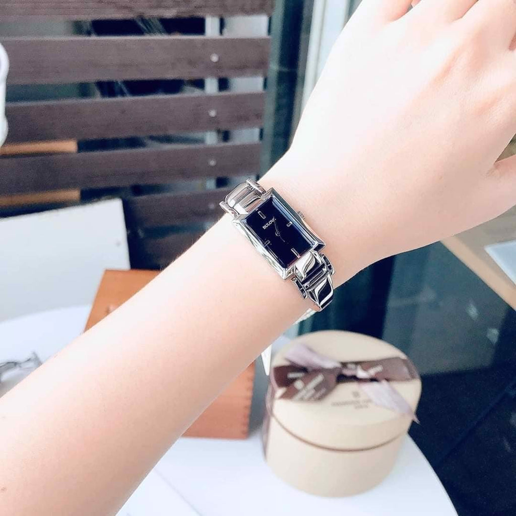 Bulova Classic Collection Black Dial Silver Steel Strap Watch for Women - 96L138 Buy Now By Bulova