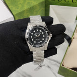 Gucci Dive Quartz Black Dial Silver Steel Strap Watch For Men - YA136301B Buy Now By Gucci