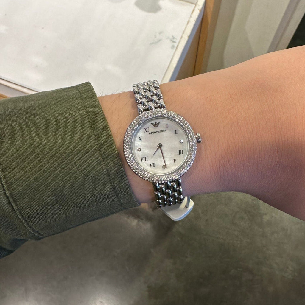 Emporio Armani Rosa Quartz White Dial Silver Steel Strap Watch For Women - AR11354 Buy Now By Emporio Armani