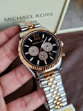 Michael Kors Lexington Chronograph Crystals Black Dial Two Tone Steel Strap Watch for Men - MK8714 Buy Now By Michael Kors