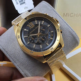 Michael Kors Brecken Chronograph Black Dial Gold Mesh Strap Watch For Men - MK8867 Buy Now By Michael Kors