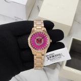 Michael Kors Layton Three Hand Red Dial Rose Gold Steel Strap Watch For Women - MK6893 Buy Now By Michael Kors