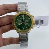 Emporio Armani Mario Chronograph Green Dial Silver Steel Strap Watch For Men - AR11454 Buy Now By Emporio Armani