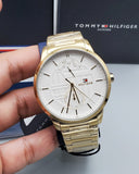 Tommy Hilfiger Hunter White Dial Gold Steel Strap Watch for Men - 1791609 Buy Now By Tommy Hilfiger