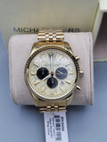 Michael Kors Lexington Crystals Gold Dial Gold Steel Strap Watch for Men - MK8494 Buy Now By Michael Kors