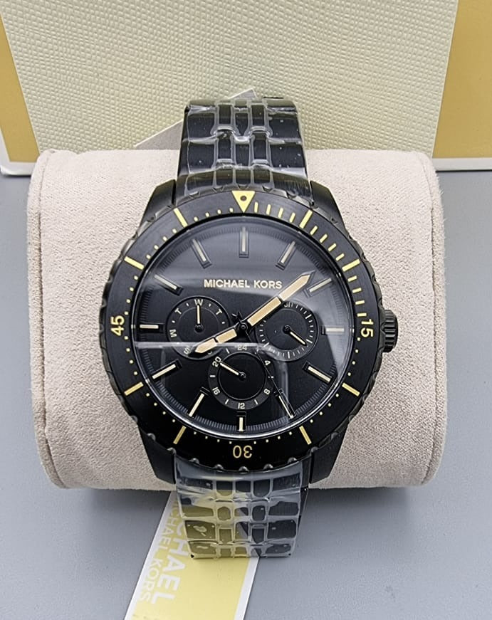 Michael Kors Cunningham Chronograph Black Dial Black Steel Strap Watch For Men - MK7157 Buy Now By Michael Kors