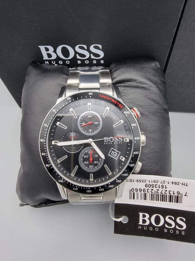 Hugo Boss Rafale Chronograph Black Dial Silver Steel Strap Watch for Men - 1513509 Buy Now By Hugo Boss