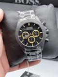 Hugo Boss Ikon Black Dial Black Steel Strap Watch for Men - 1513278 Buy Now By Hugo Boss