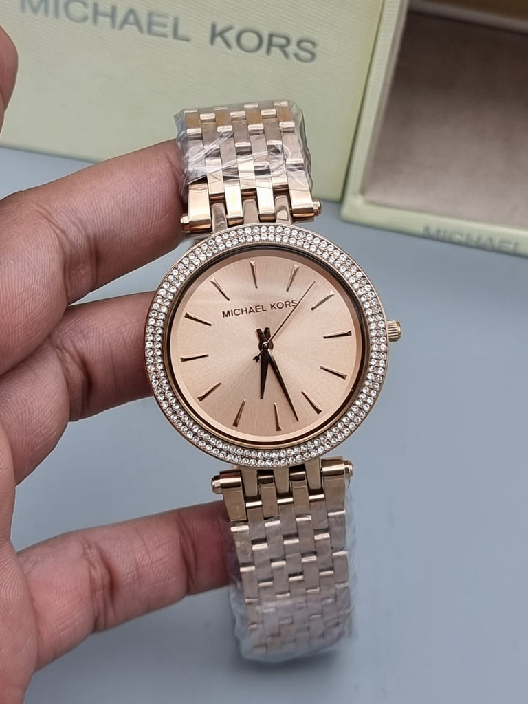 Michael Kors Darci Rose Gold Dial with Diamonds Rose Gold Stainless Steel Strap Watch for Women - MK3192 Buy Now By Michael Kors
