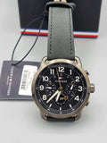 Tommy Hilfiger Briggs Black Dial Black Leather Strap Watch for Men - 1791426