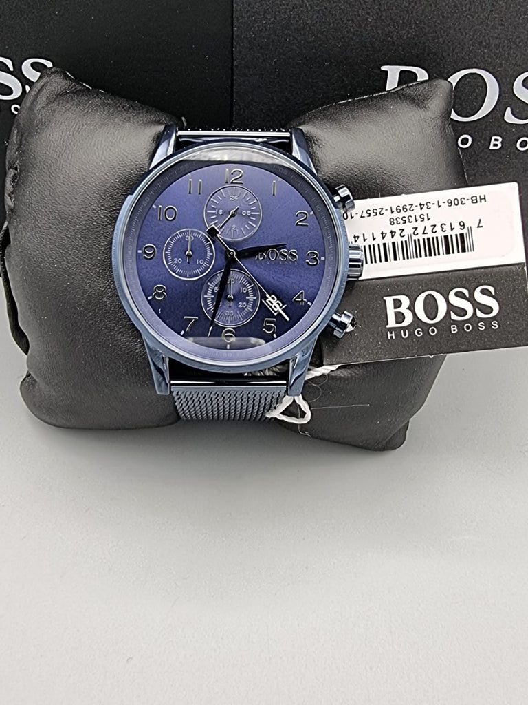 Hugo Boss Navigator Chronograph Blue Dial Blue Mesh Bracelet Watch for Men - 1513538 Buy Now By Hugo Boss