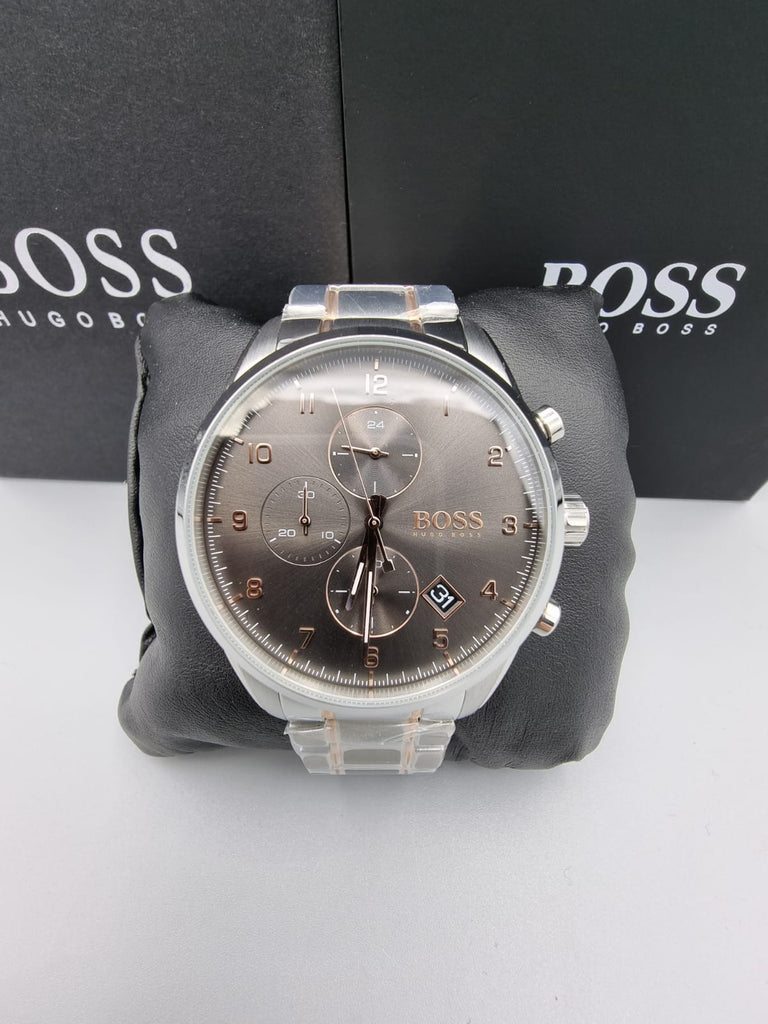 Hugo Boss Skymaster Grey Dial Two Tone Steel Strap Watch for Men - 1513789 Buy Now By Hugo Boss