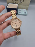 Fossil Jacqueline Rose Gold Dial Rose Gold Steel Strap Watch for Women - ES3632 Buy Now By Fossil
