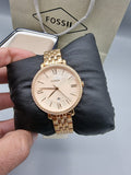 Fossil Jacqueline Rose Gold Dial Rose Gold Steel Strap Watch for Women - ES3632 Buy Now By Fossil